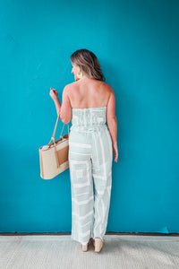 Aubrey Geometric Poplin Wide Leg Pants
