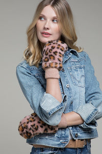 Animal Print Faux Fur Mitten
