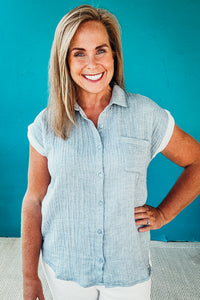 Maggie Cotton Gauze Button Down Shirt