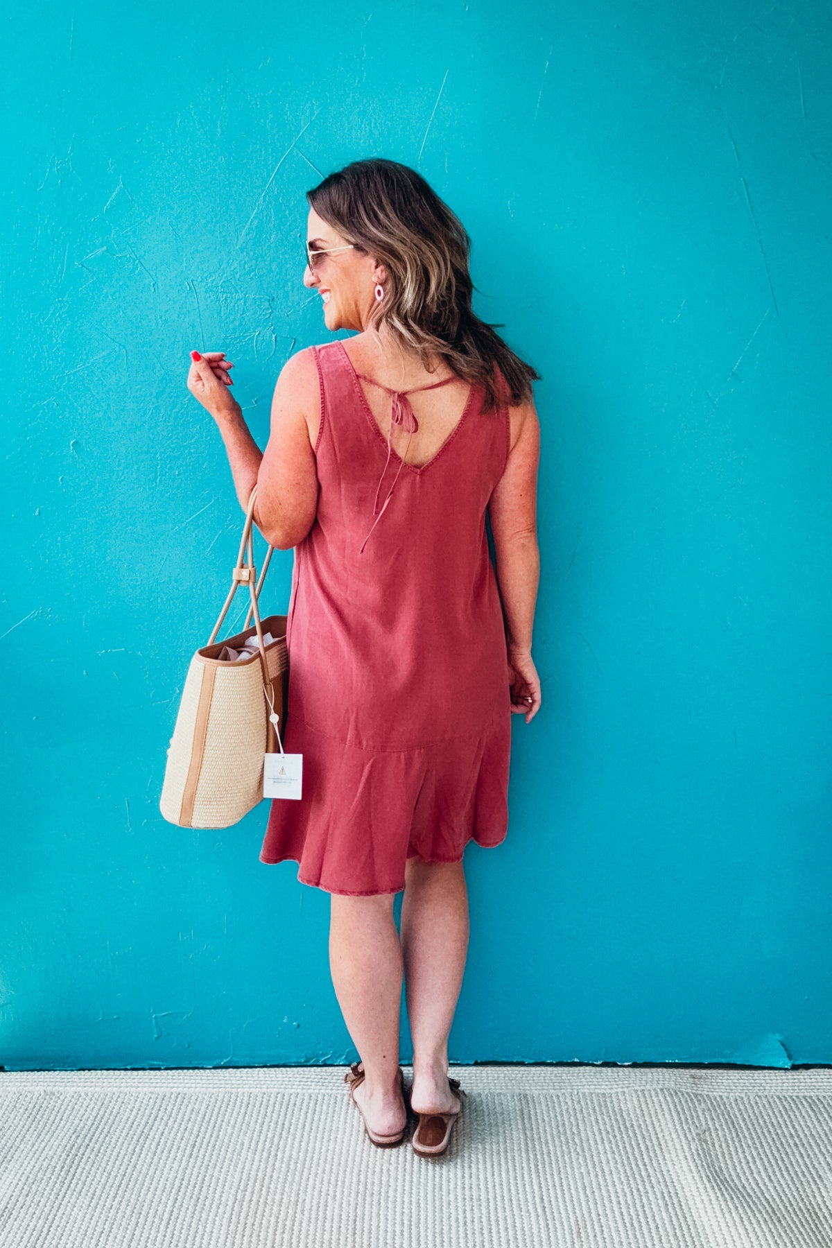 Calypso Ruffle Hem Tencel Swing Dress