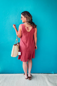 Calypso Ruffle Hem Tencel Swing Dress