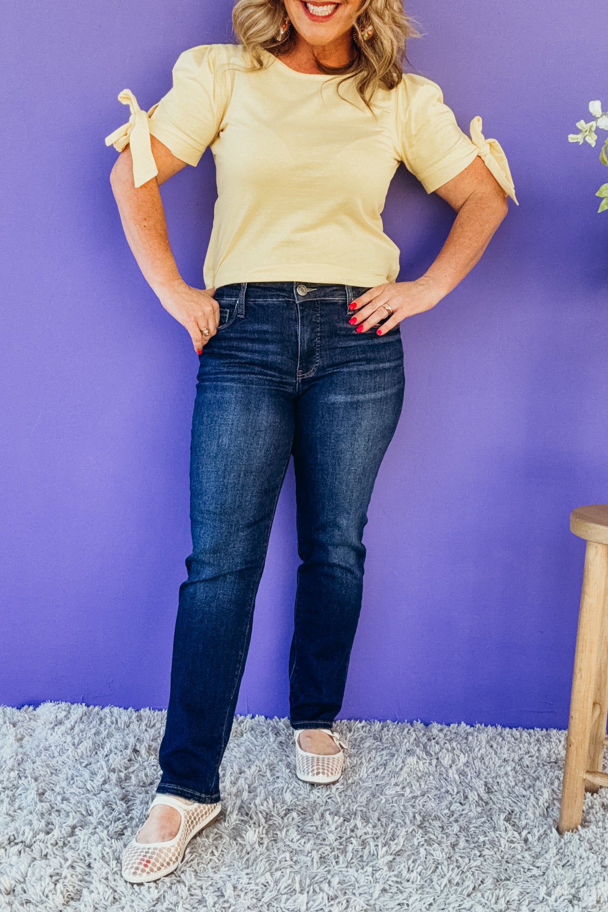 Reese Fab Ab High Waist Ankle Slim Straight Leg Jeans