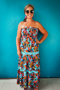 Carolina Boho Tropical Maxi Dress