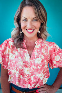 Brooke Floral Button-Front Top