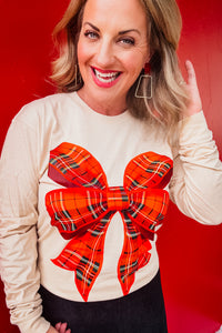 Plaid Holiday Bow Longsleeved Tee