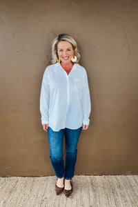 Lila Basic Button Down White Blouse