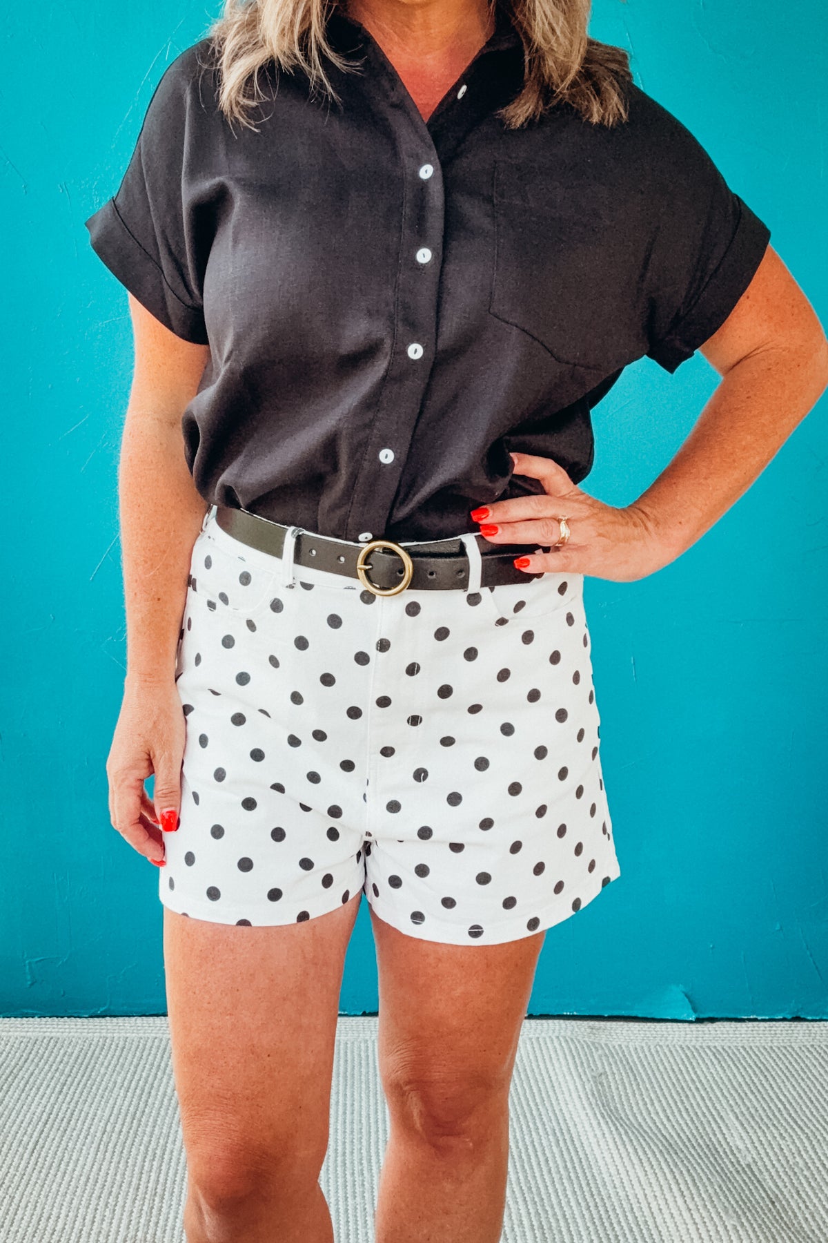 Skye High Waist Polka Dot Cotton Shorts