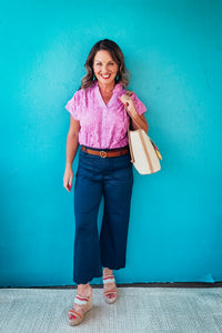 Gemma Lace Button-Front Top