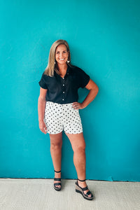 Skye High Waist Polka Dot Cotton Shorts