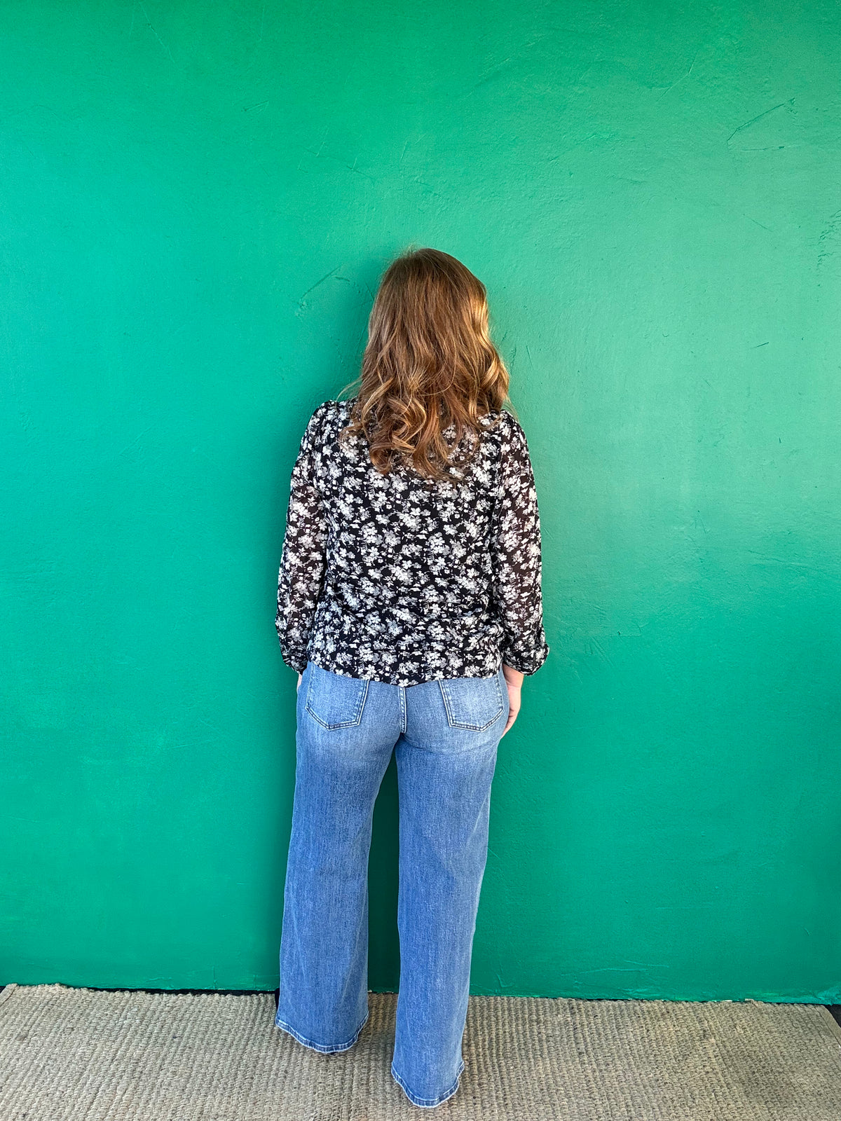 Grace Flower Print Pleat Detail Blouse