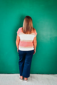 Shelby Low Color Block Textured Light Sweater