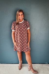 Marlowe Floral Textured Puff Sleeve Mini Dress