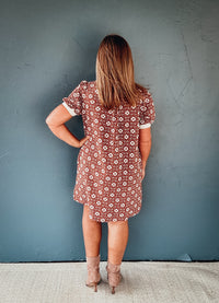 Marlowe Floral Textured Puff Sleeve Mini Dress