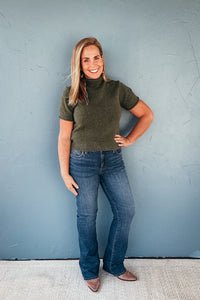Hazel Mock Neck Short Sleeve Sweater