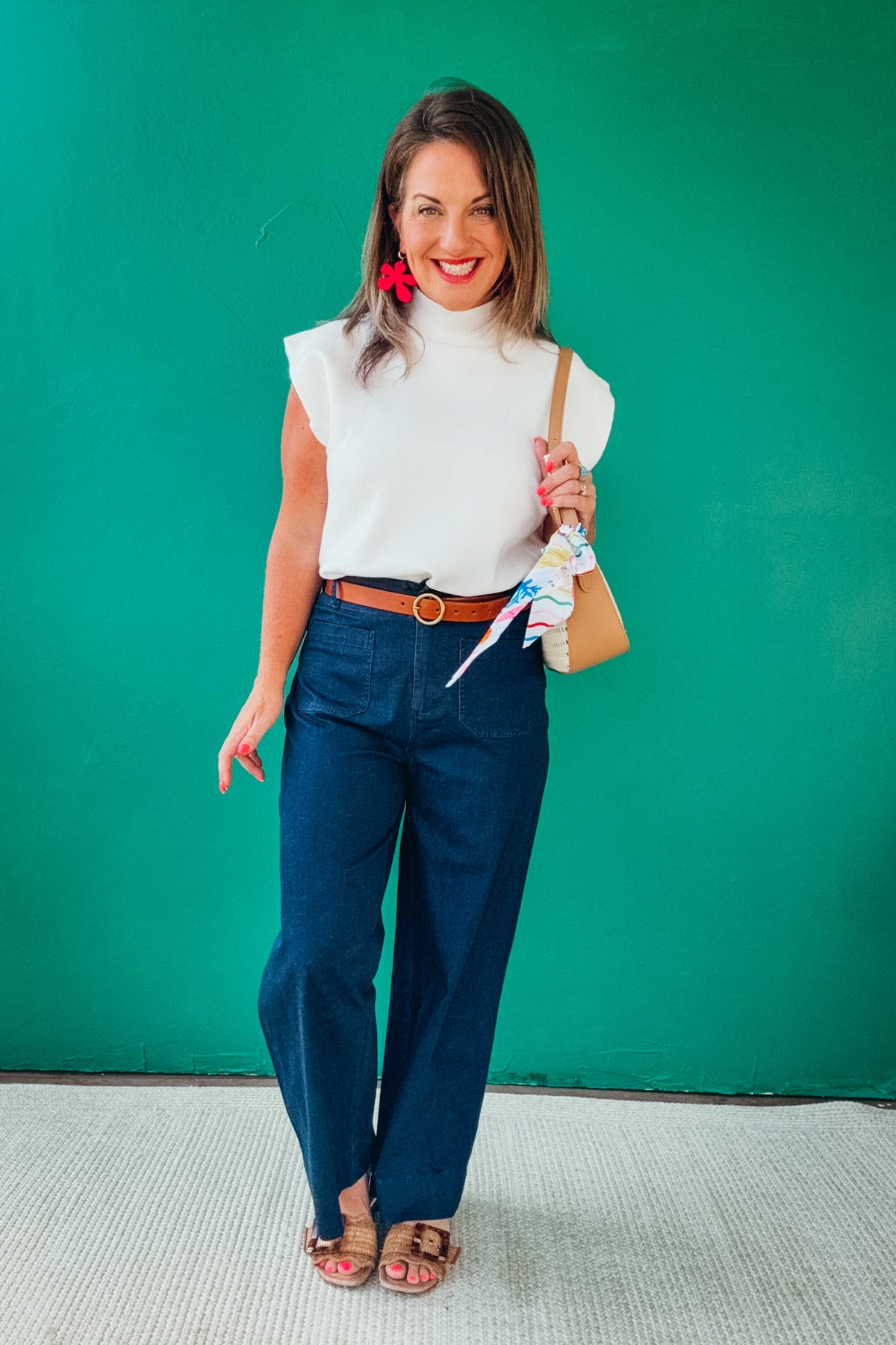 Audrey Chambray High Rise Wide Leg Trouser