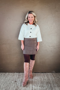 Talia Button Front Plaid Mini Skirt