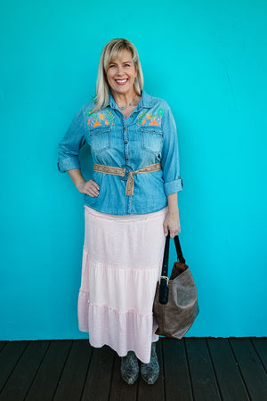 Floral Pattern Unique Buckle Casual Belt