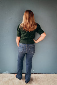 Camille Solid Short Puff Sleeve Sweater