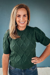 Camille Solid Short Puff Sleeve Sweater