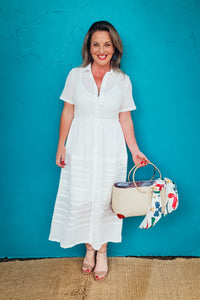 Sadie Lace-trimmed Button-down Cotton Midi Shirt Dress