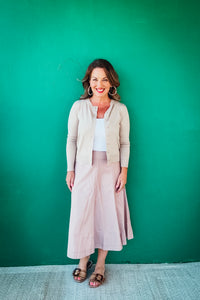 Stephanie Essential Basic Crewneck Button Up Cardigan