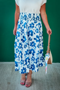 Jo Floral Smocked Waist Midi Skirt