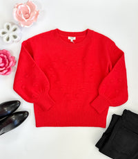 Calista Heart Red Sweater