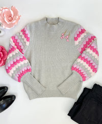 Imogen Scalloped Striped Sleeve Sweater