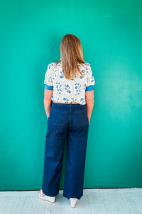 Avery Floral Print Short Sleeve Blouse