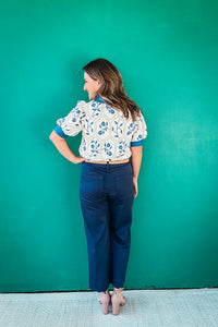 Avery Floral Print Short Sleeve Blouse