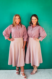 Bridget Striped Button Down Blouse