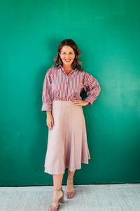 Bridget Striped Button Down Blouse