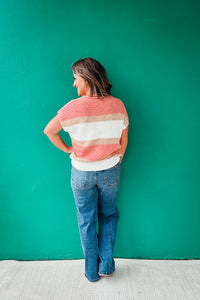 Shelby Low Color Block Textured Light Sweater