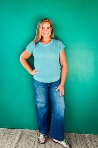 Meg Fab Ab Wide Leg Raw Hem Jeans by Kut from the Kloth