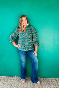 Vera Eyelet Long Sleeved Top