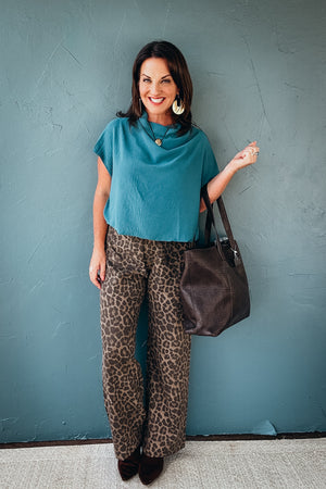 Marcie Animal Print Wide Leg Pants