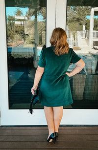 Mary Classic Shift Dress in Emerald
