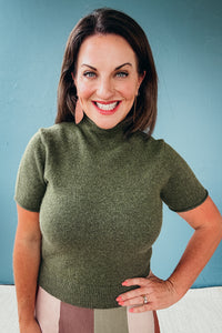 Hazel Mock Neck Short Sleeve Sweater