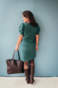Tessa V Neck Corduroy Dress