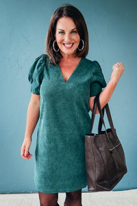 Tessa V Neck Corduroy Dress