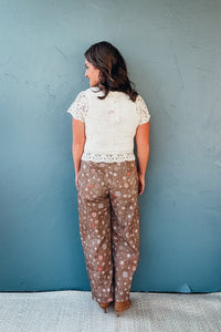 Blair Floral Printed Barrel Denim