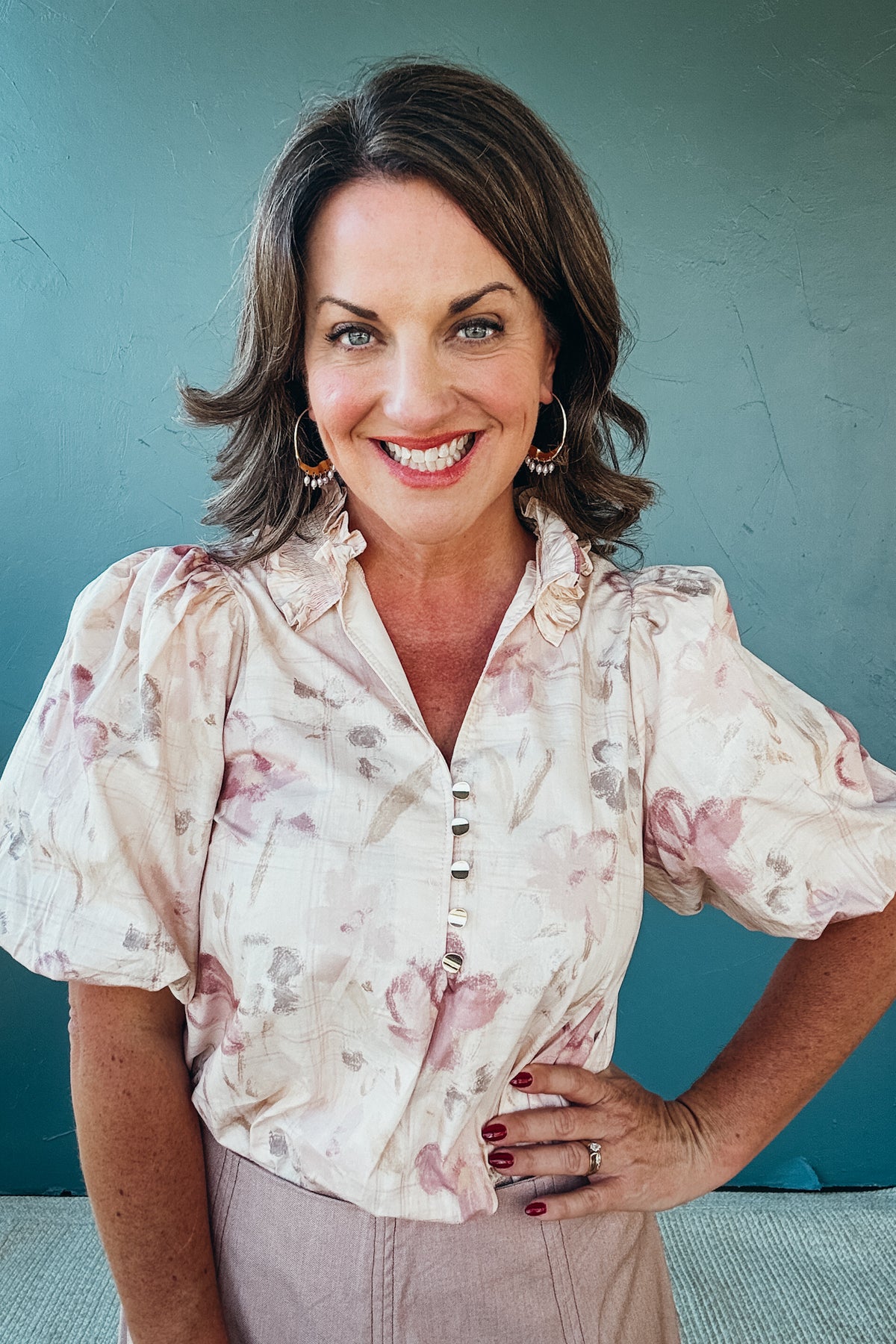 Quinn Floral Short Puff Sleeve Top