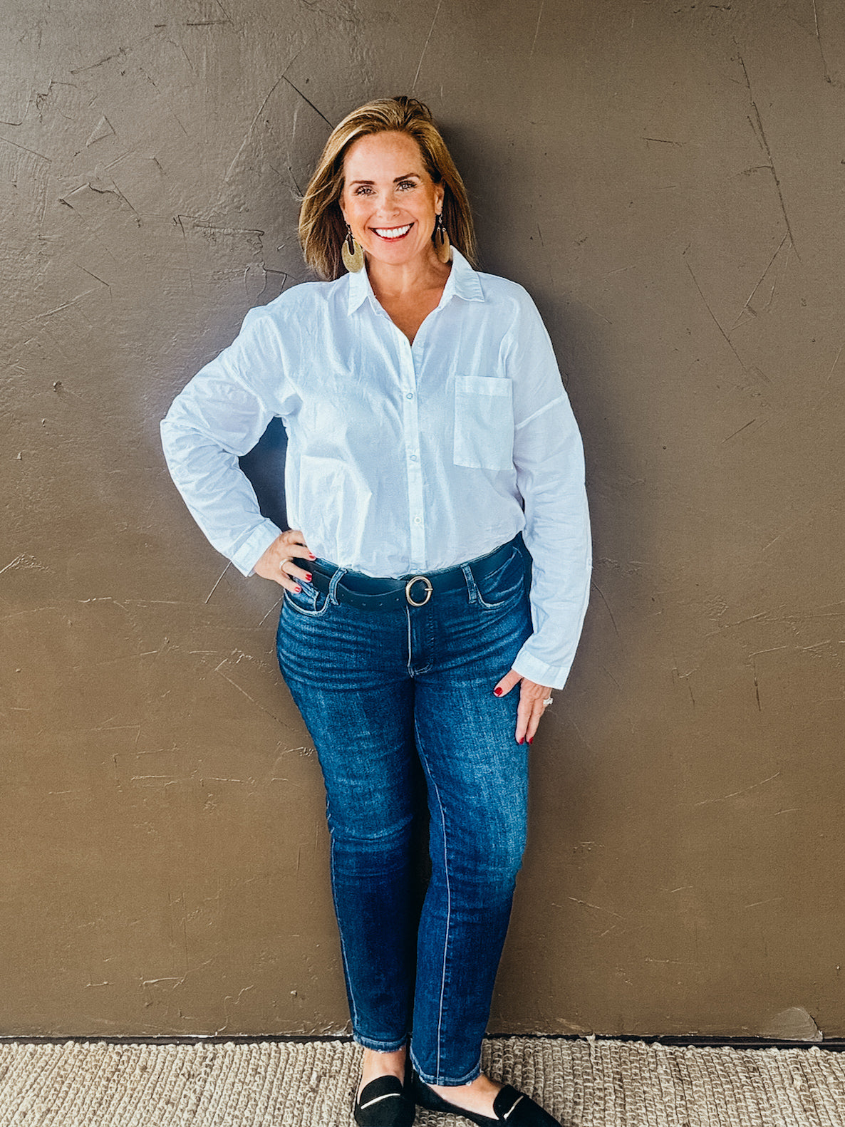 Lila Basic Button Down White Blouse