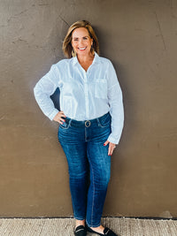 Lila Basic Button Down White Blouse