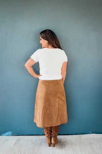 Georgia Faux Suede Midi Skirt