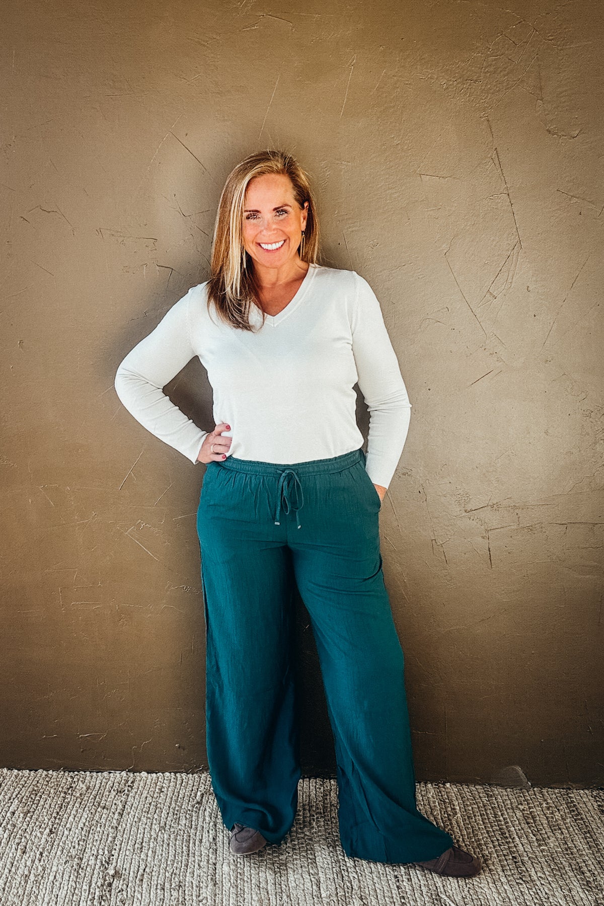 Jackie Classic V Neck Lightweight Sweater