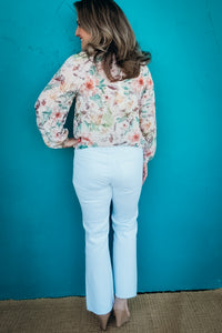 Lucy Long Sleeve Button-down Floral Blouse