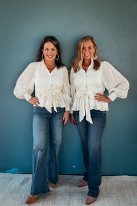 Opal Peplum Button Down Blouse