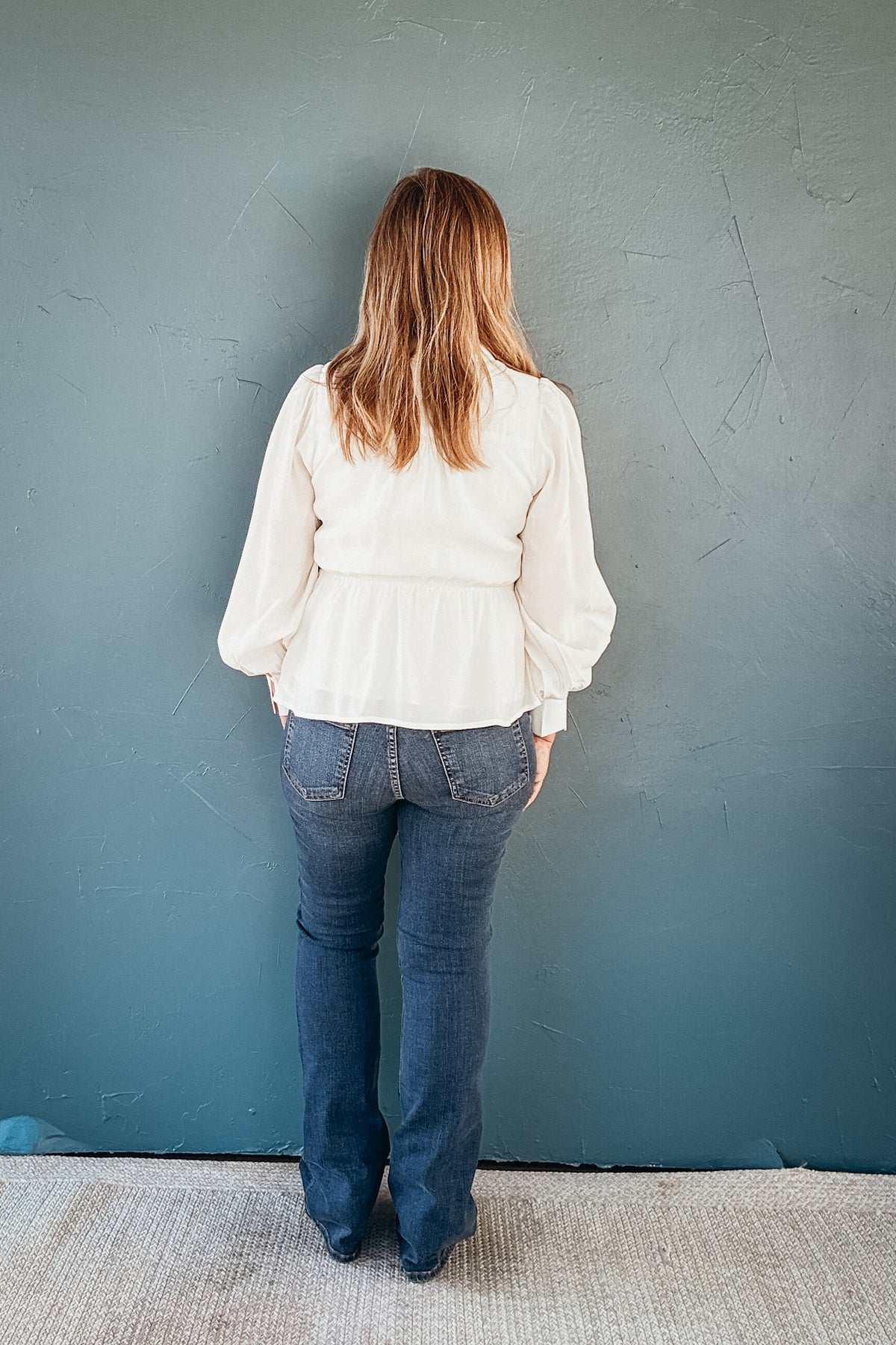 Opal Peplum Button Down Blouse