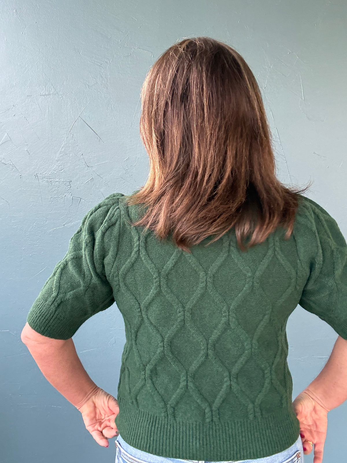 Camille Solid Short Puff Sleeve Sweater